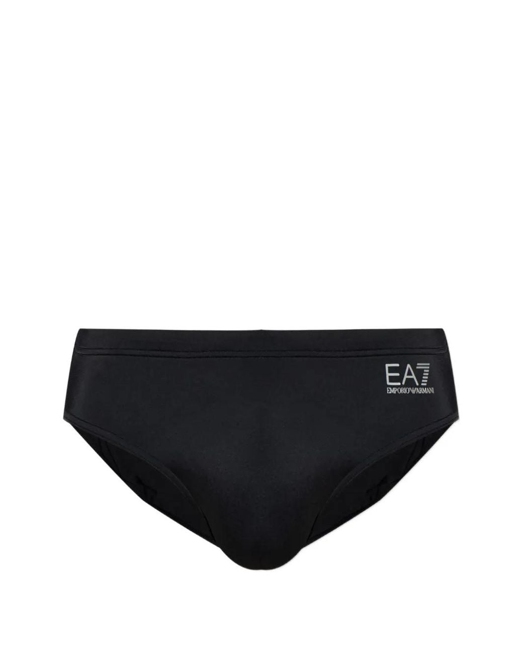 EA7 Black Logo-Print Swim Trunks for men