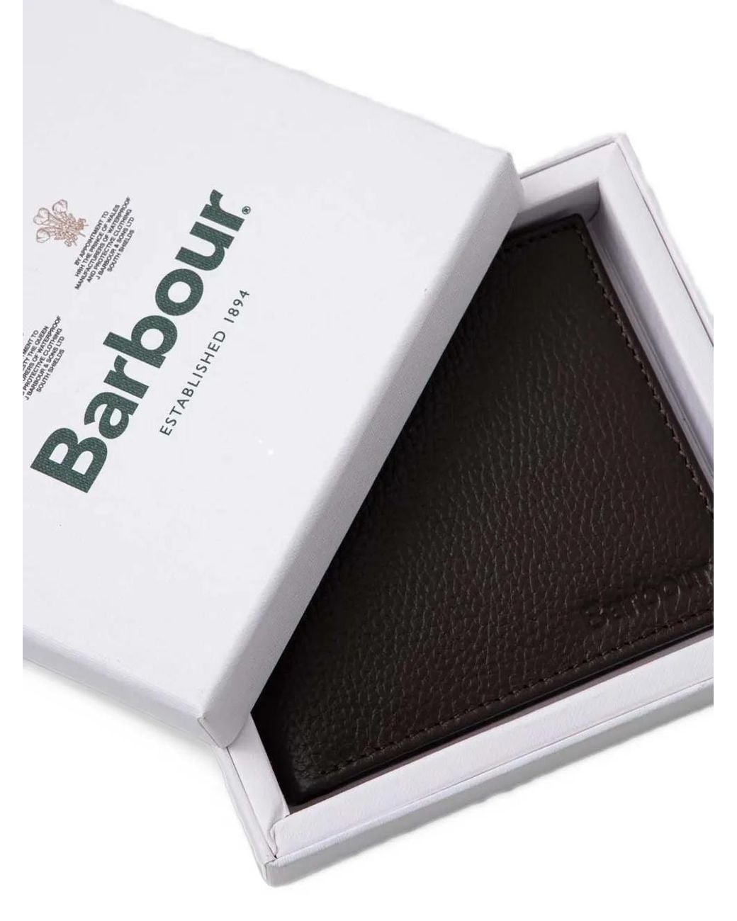 Barbour Black Portefeuille Pliant Amble En Cuir for men