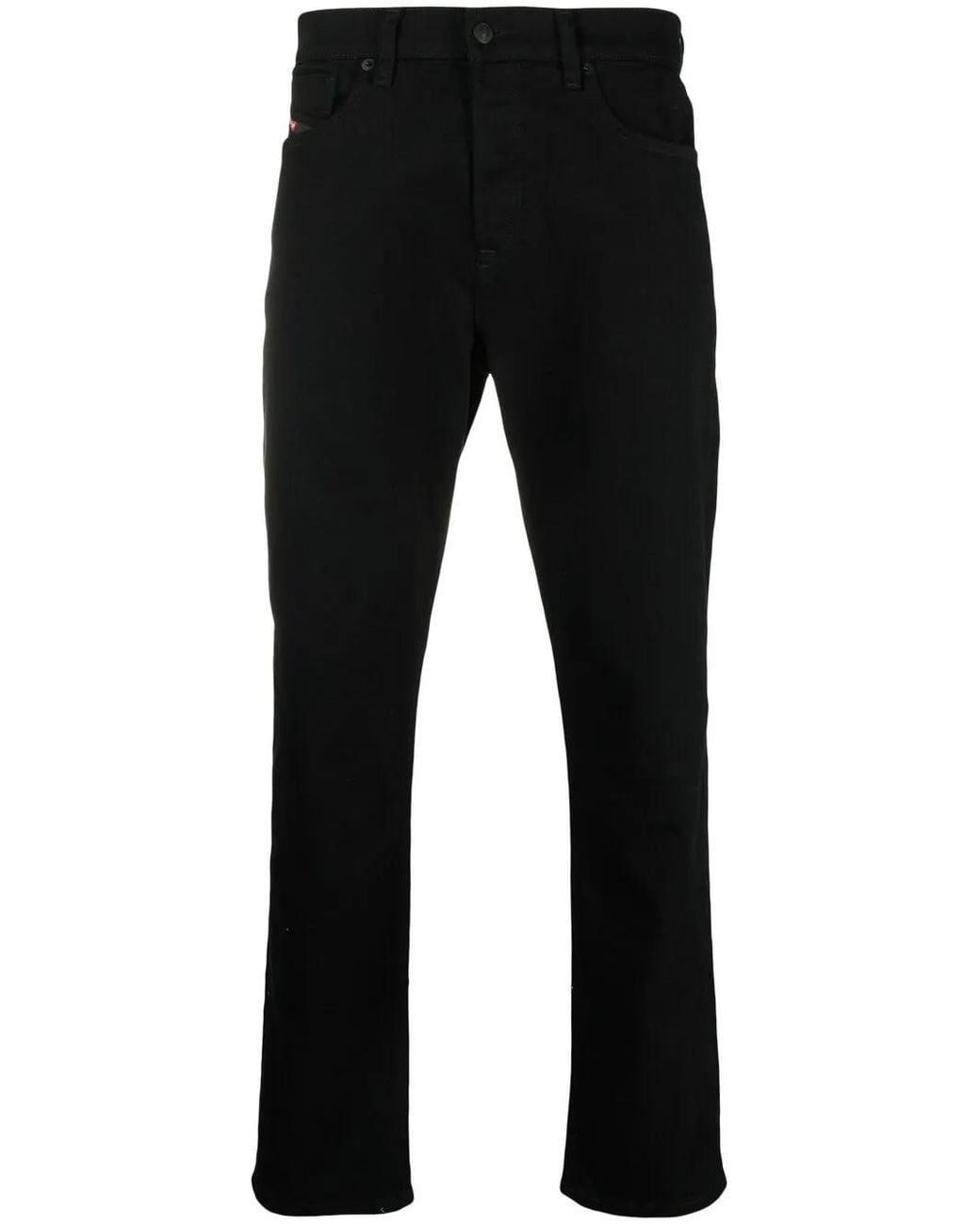 DIESEL Black High-Waisted Tapered Jeans for men