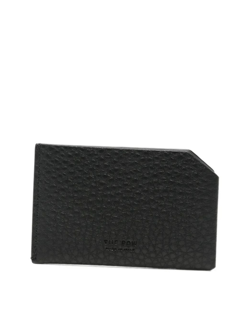 The Row Black Grainy-Leather Card Holder for men