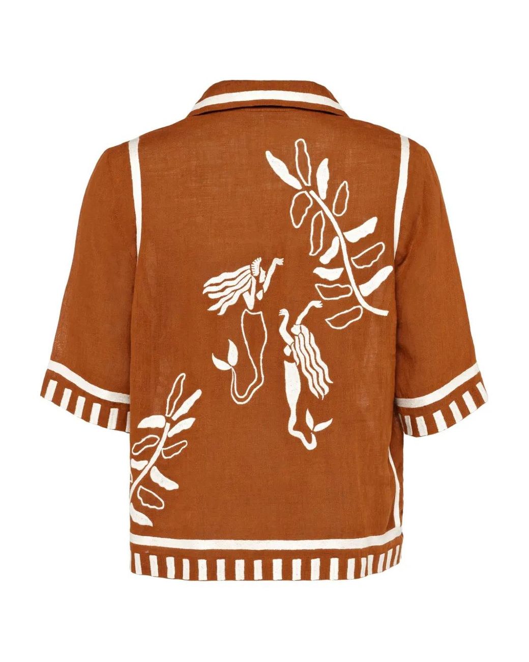 Eres Brown Crab Button-Up Shirt