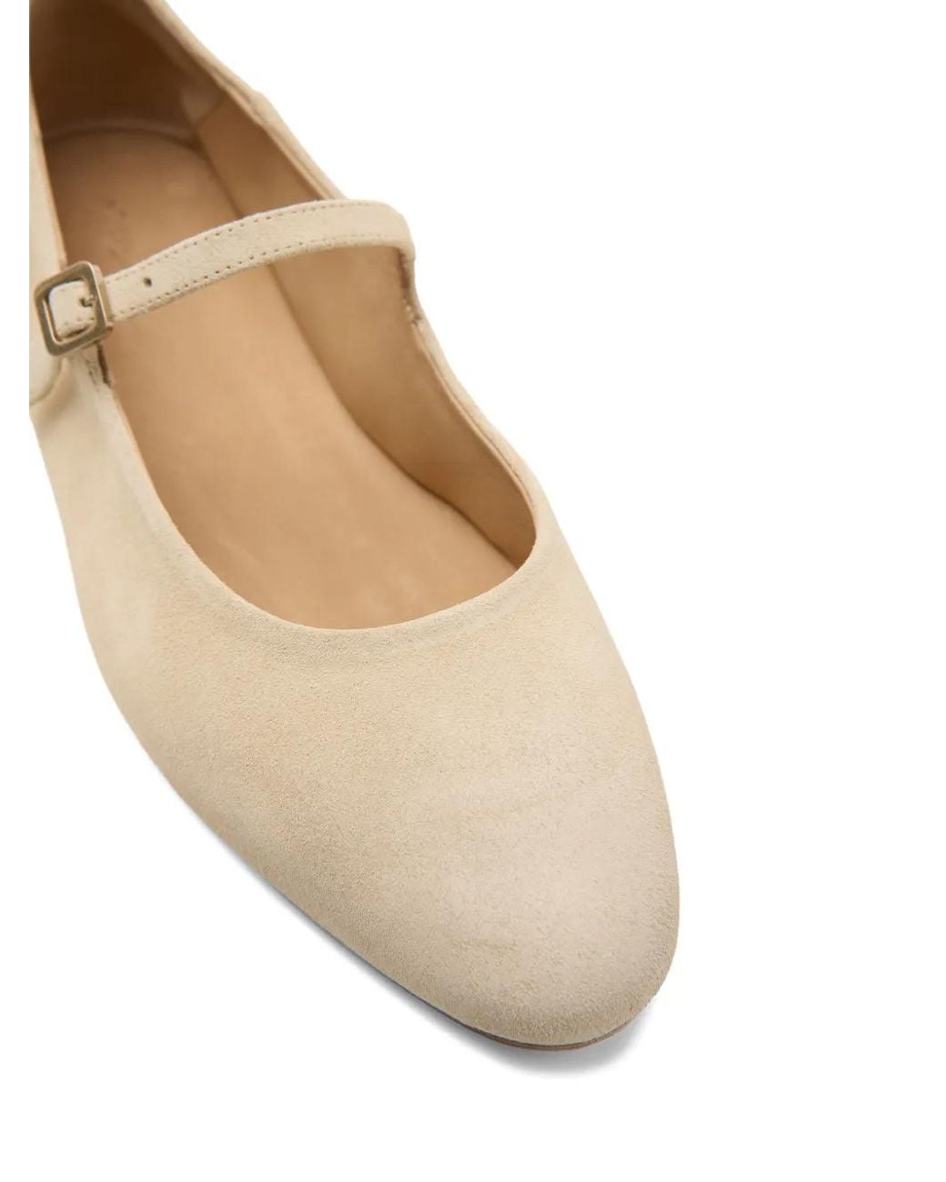 Marsèll White Strascico Buckle-Strap Ballet Flats