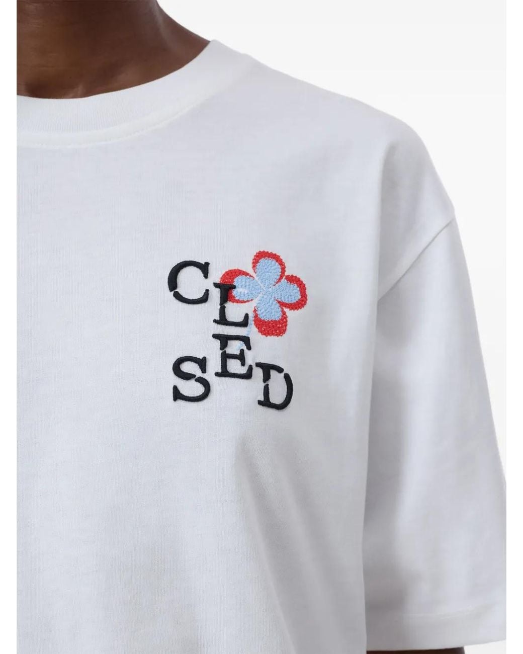T-Shirt À Patch Logo Closed en coloris White