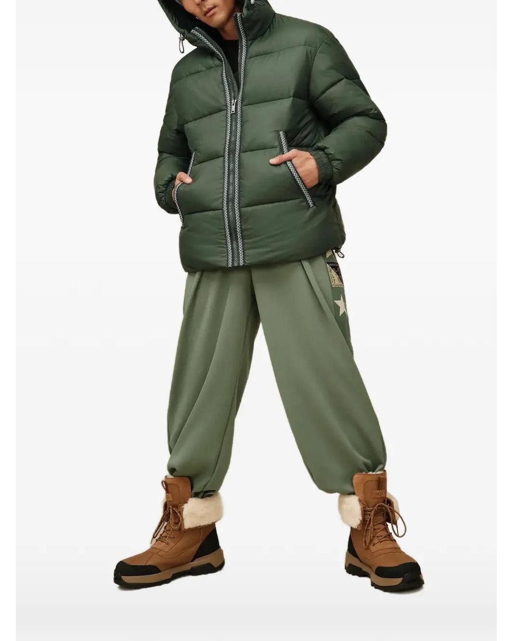Ugg Green Xayden Braid Puffer Jacket for men