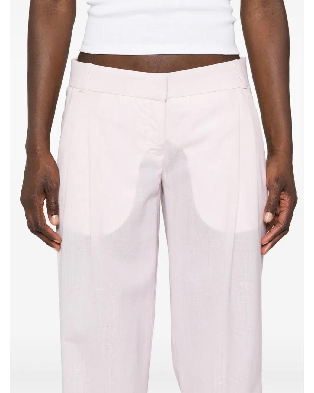 Coperni Geruite Flared Pantalon in het Pink