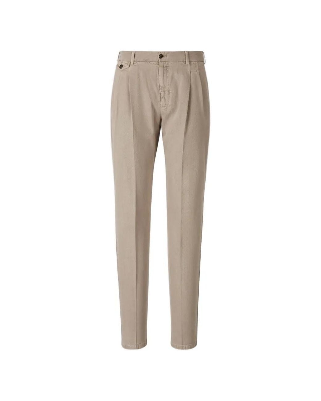 PT Torino Natural Pleated-Waist Tapered-Leg Trousers for men