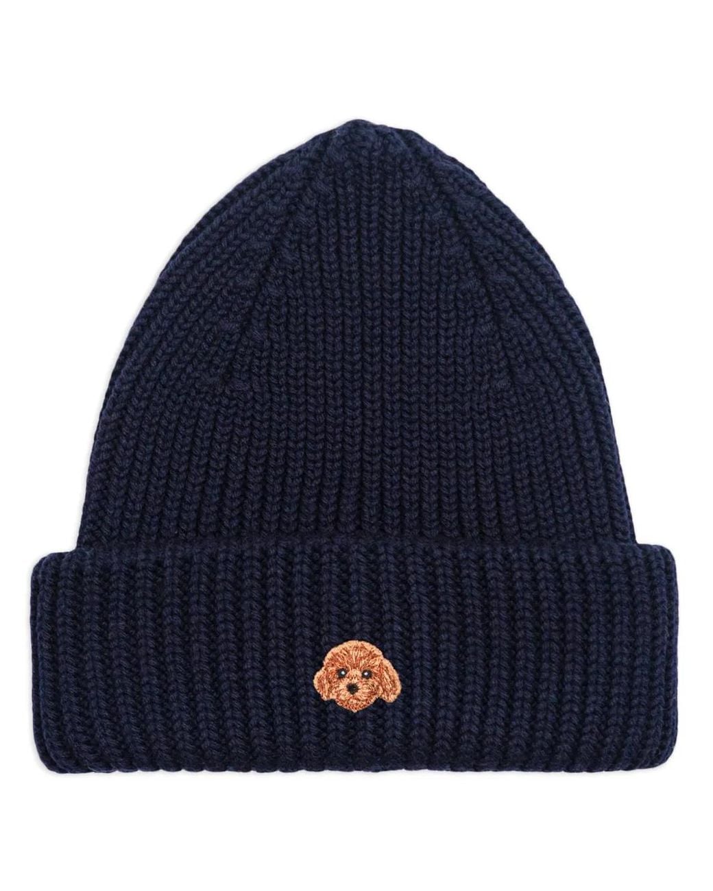 PELO FOUNDATION Blue Dog-Appliqué Beanie