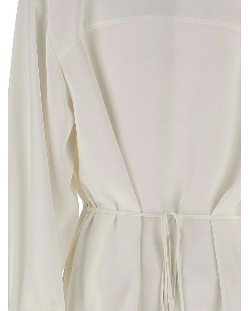 IRO White Bliss Tie-Neck Wrap-Style Blouse