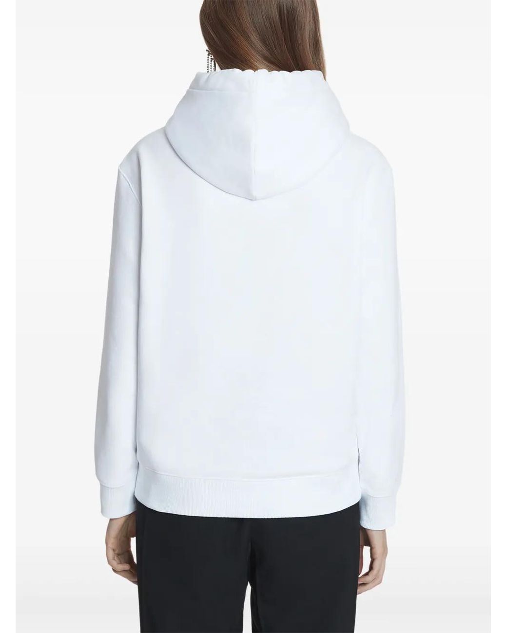 Lanvin White Hoodie Logo Manuscrit Brodé Clothing