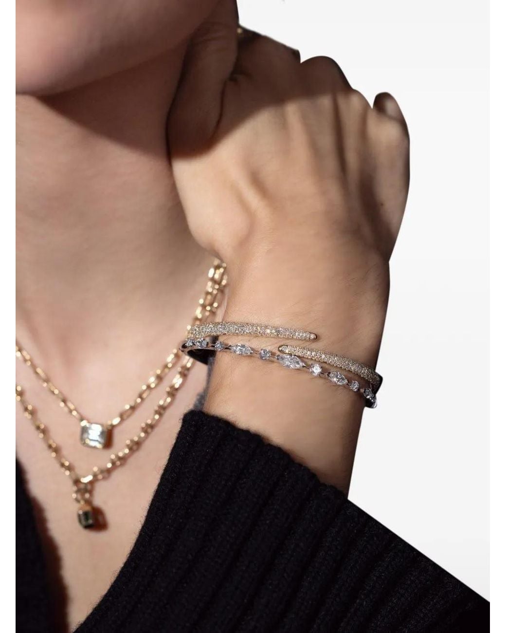 Kwiat Metallic Cobblestone Diamond Crossover Bangle
