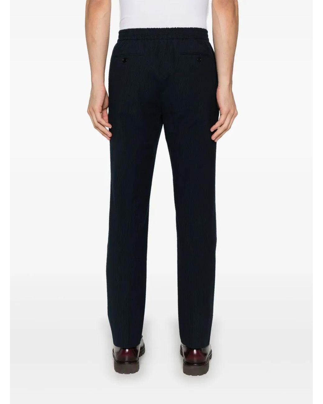 Fursac Blue Seersucker Trousers for men