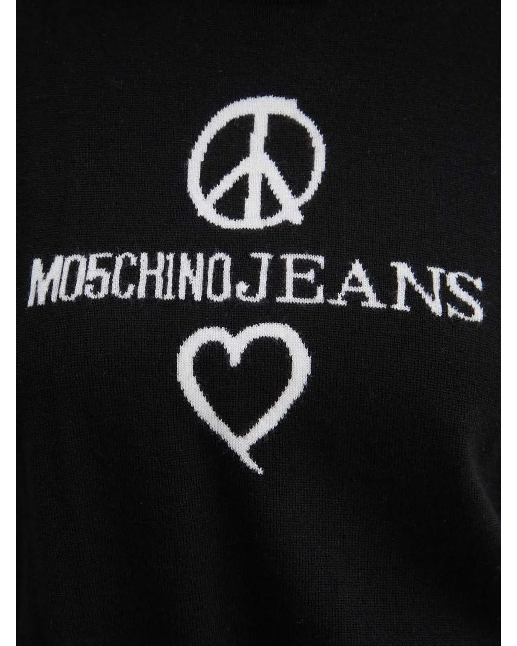 Moschino Black Heart-Detail Long-Sleeve Sweater
