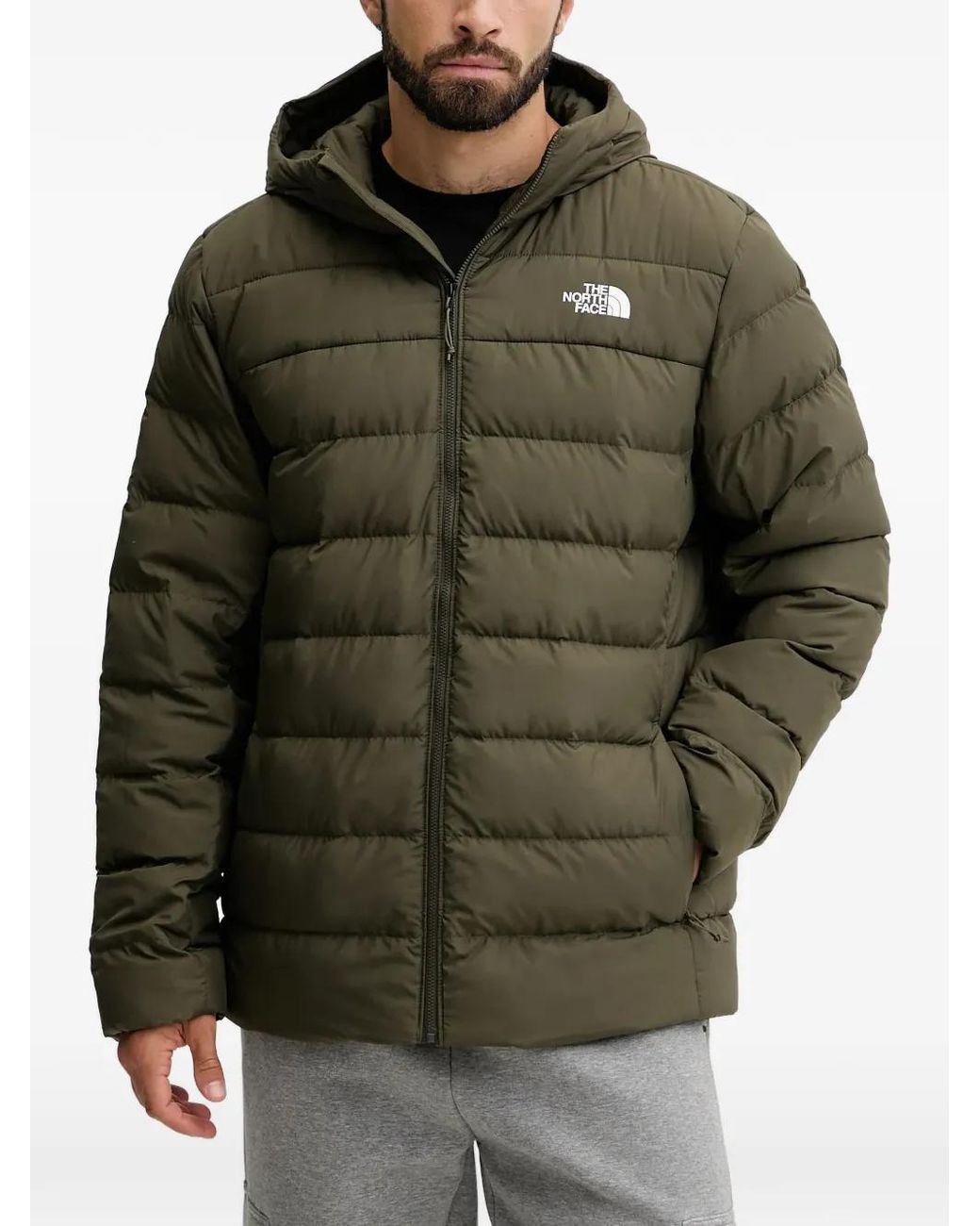 The North Face Green Hooded Puffer Jacket for men
