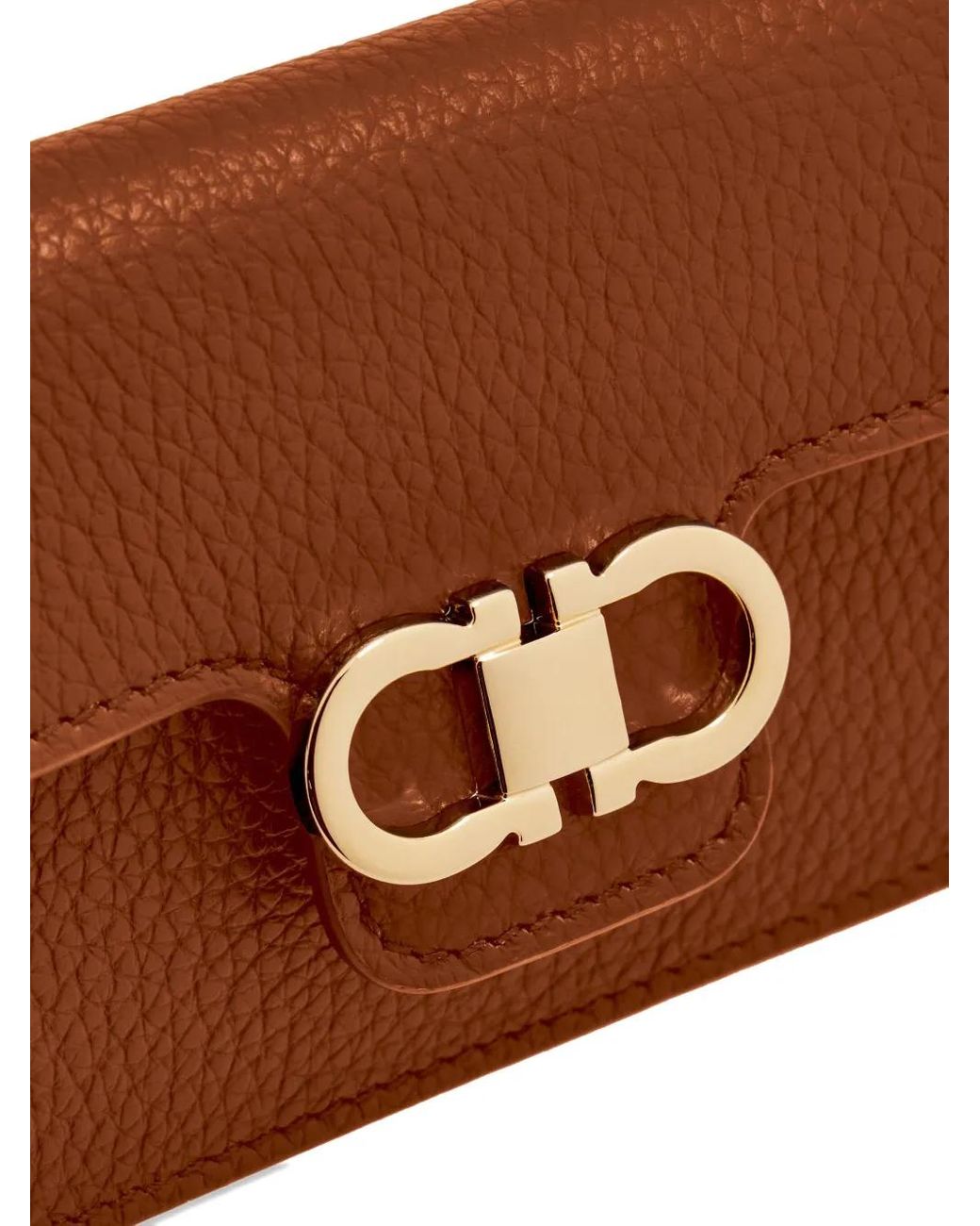 Ferragamo Brown Gancini Key Holder