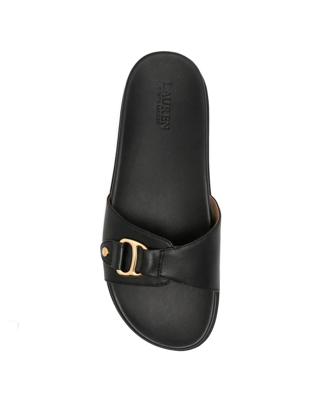 Ralph Lauren White Tasha Buckle-Detail Sandals