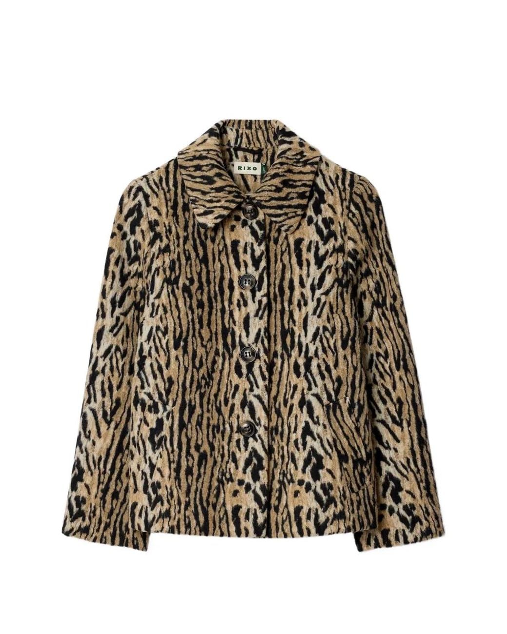Rixo Brown Tommie Leopard-Print Single-Breasted Jacket
