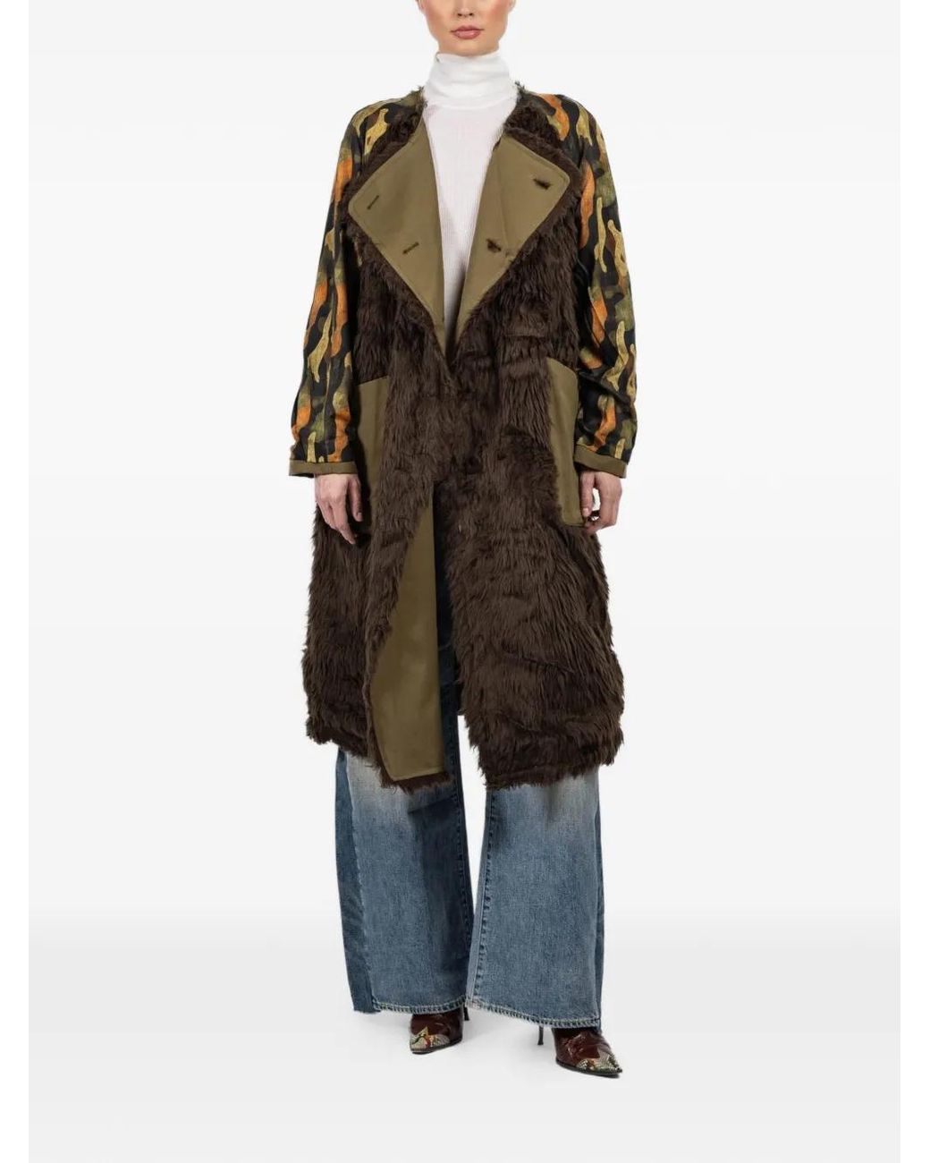 R13 Green Reversible Hooded Trench Coat