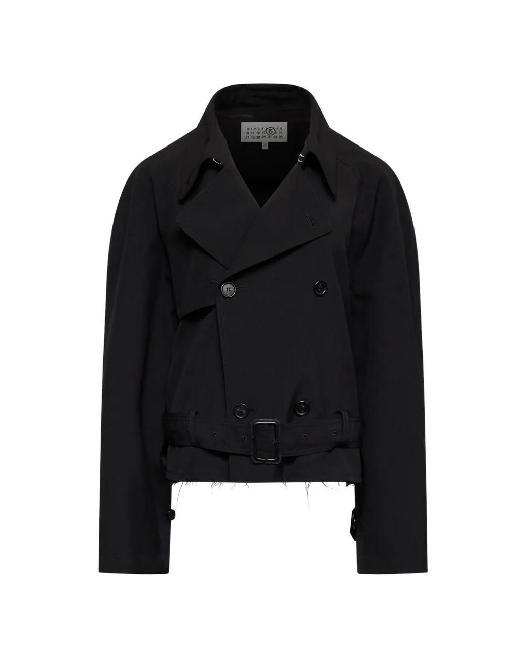 MM6 by Maison Margiela Black Belted Wool Blend Jacket