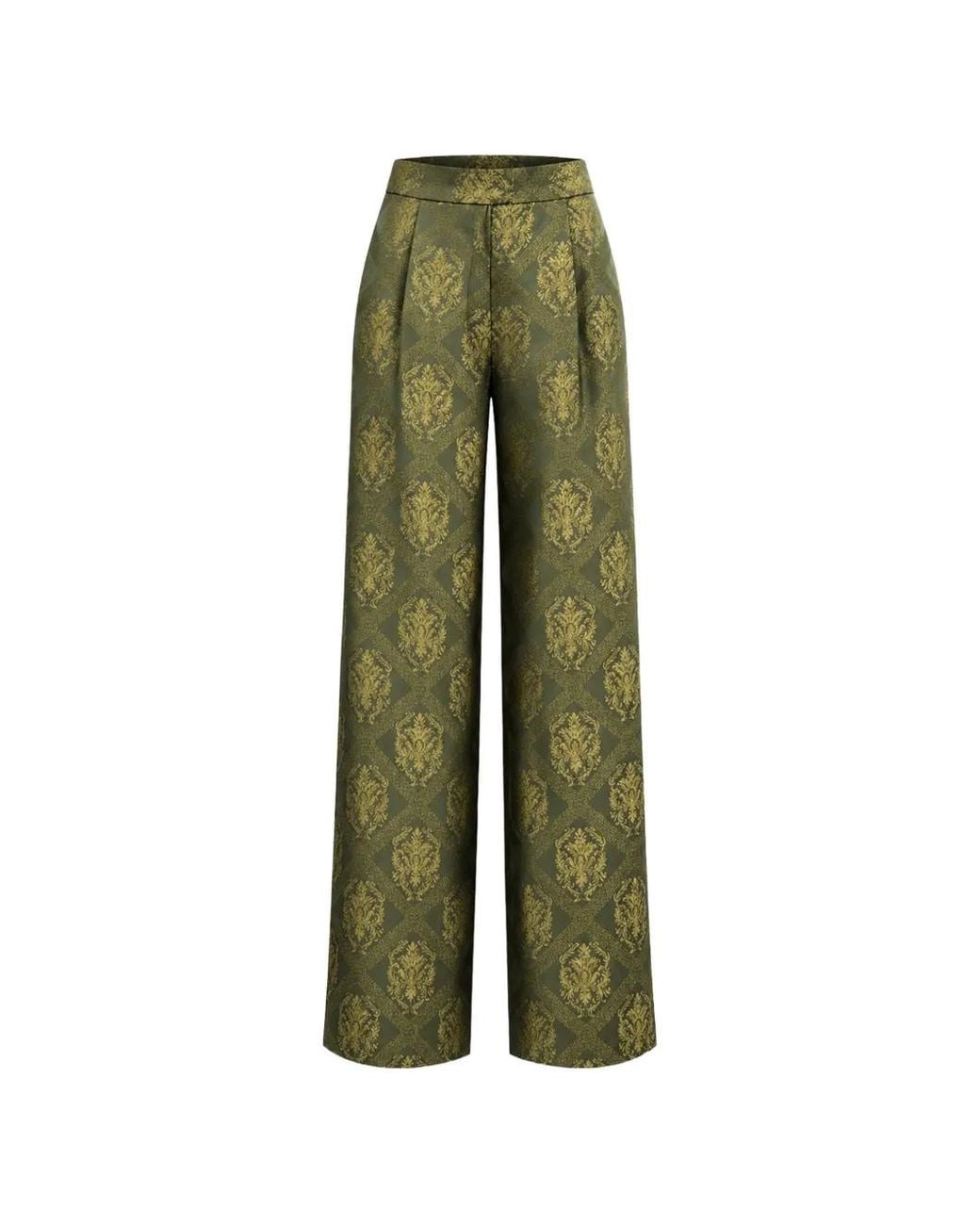 Tanya Taylor Green Rahe Jacquard-Pattern Trousers