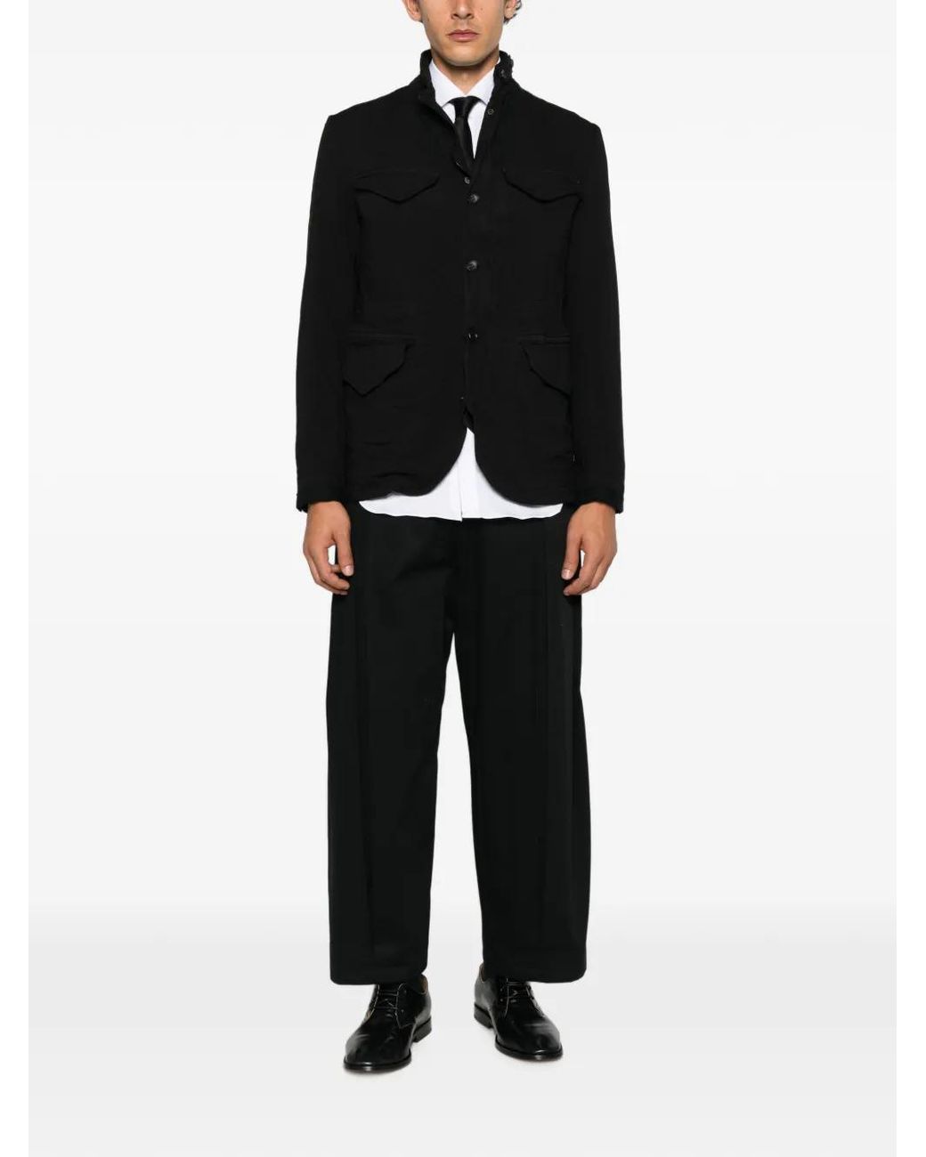 Junya Watanabe Black Veste Boutonnée À Col Montant for men
