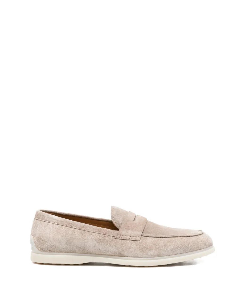 JOHN HARRISON White Suede Loafers for men