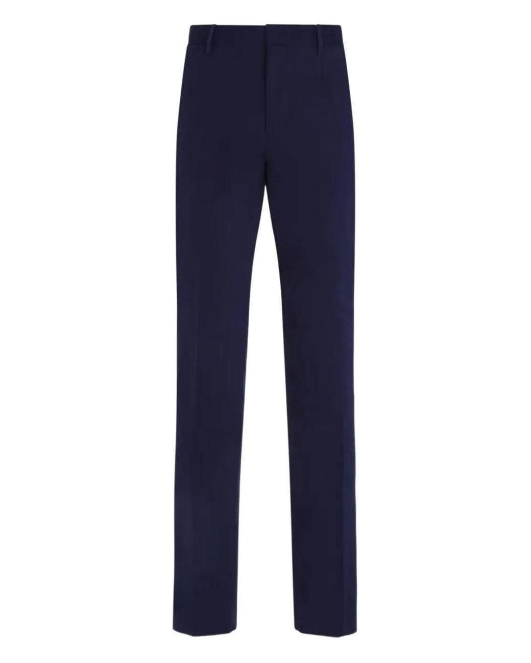 Zegna Blue Flat-Front Trousers for men