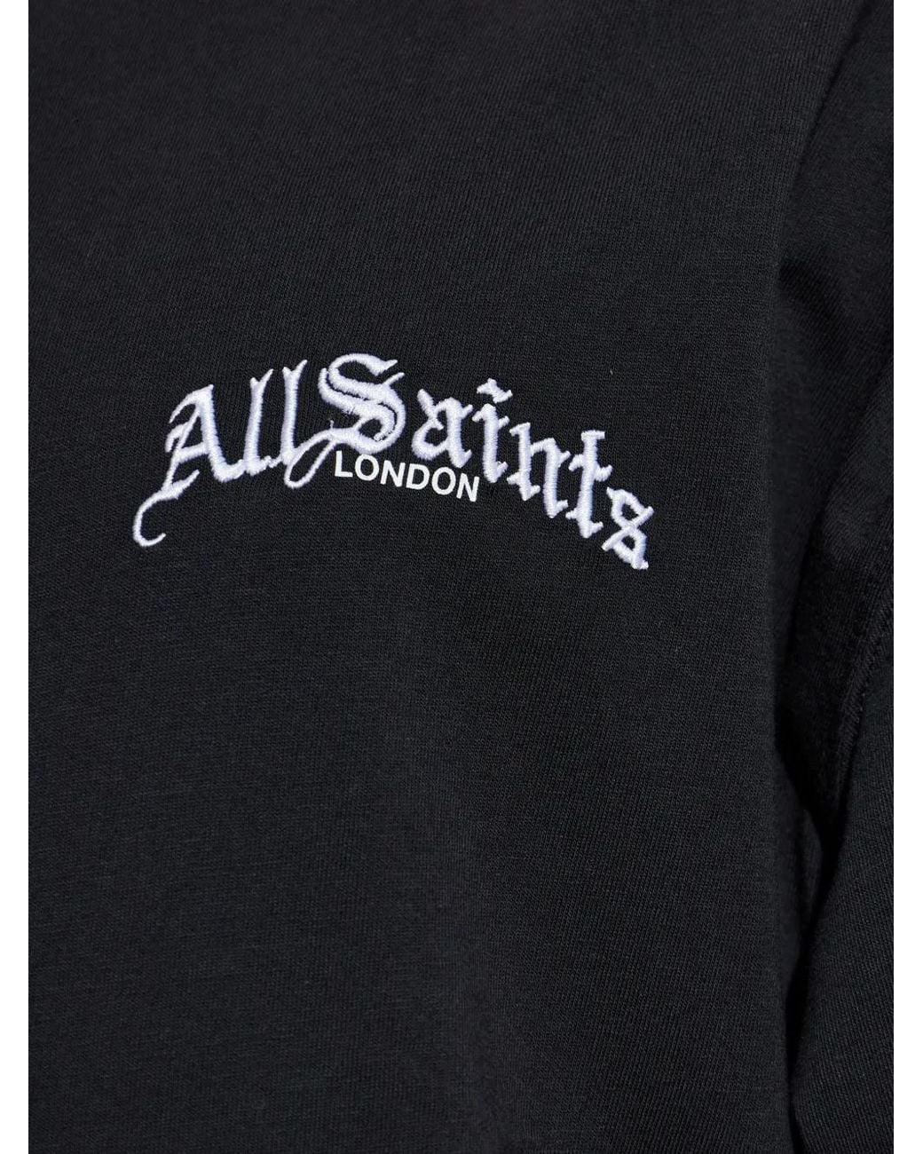 AllSaints Blue Logo-Print Short-Sleeve T-Shirt for men