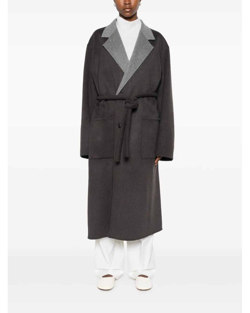 stein Gray Reversible Notched-Lapels Coats