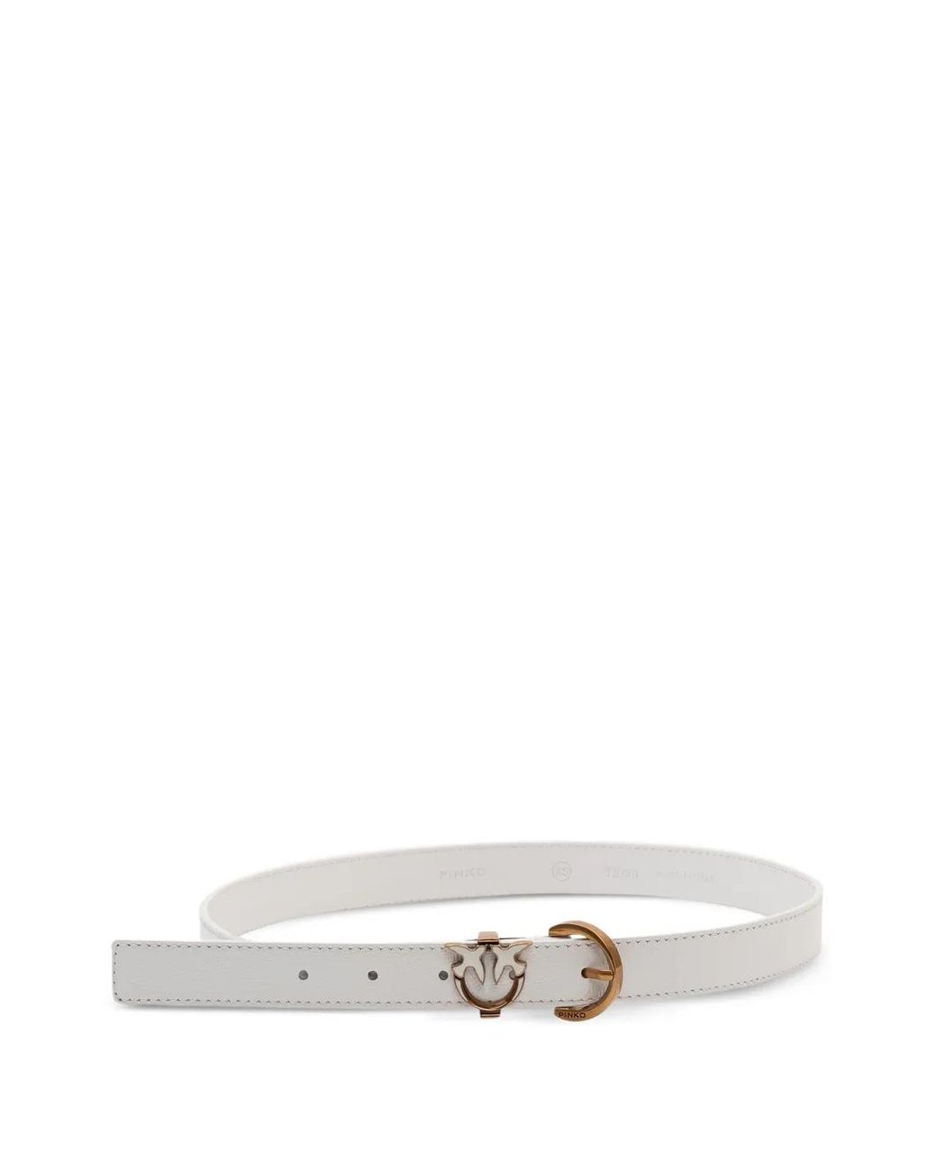 Pinko White Logo-Detail Buckle Belt