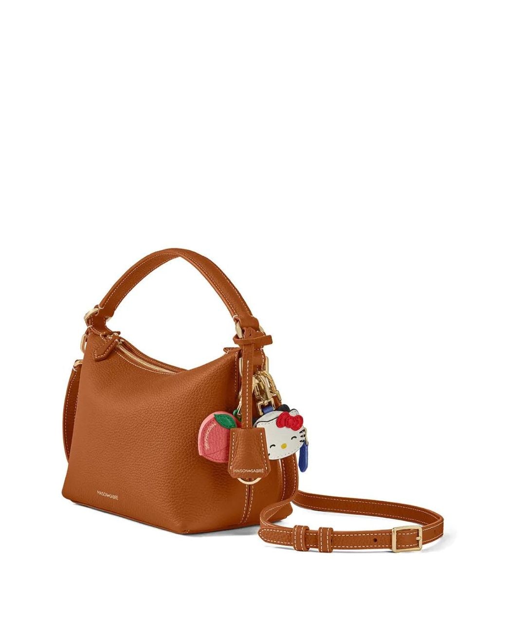 Maison De Sabre Brown Small Leather Trapezoid Bag