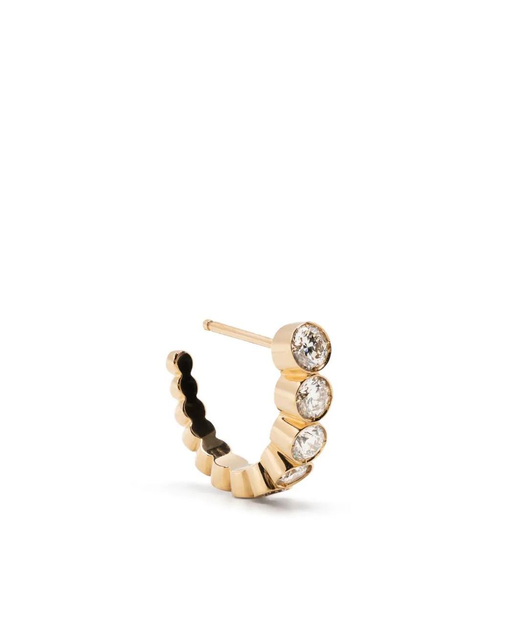 Sophie Bille Brahe Metallic 18Kt Diamond Huggie Earring