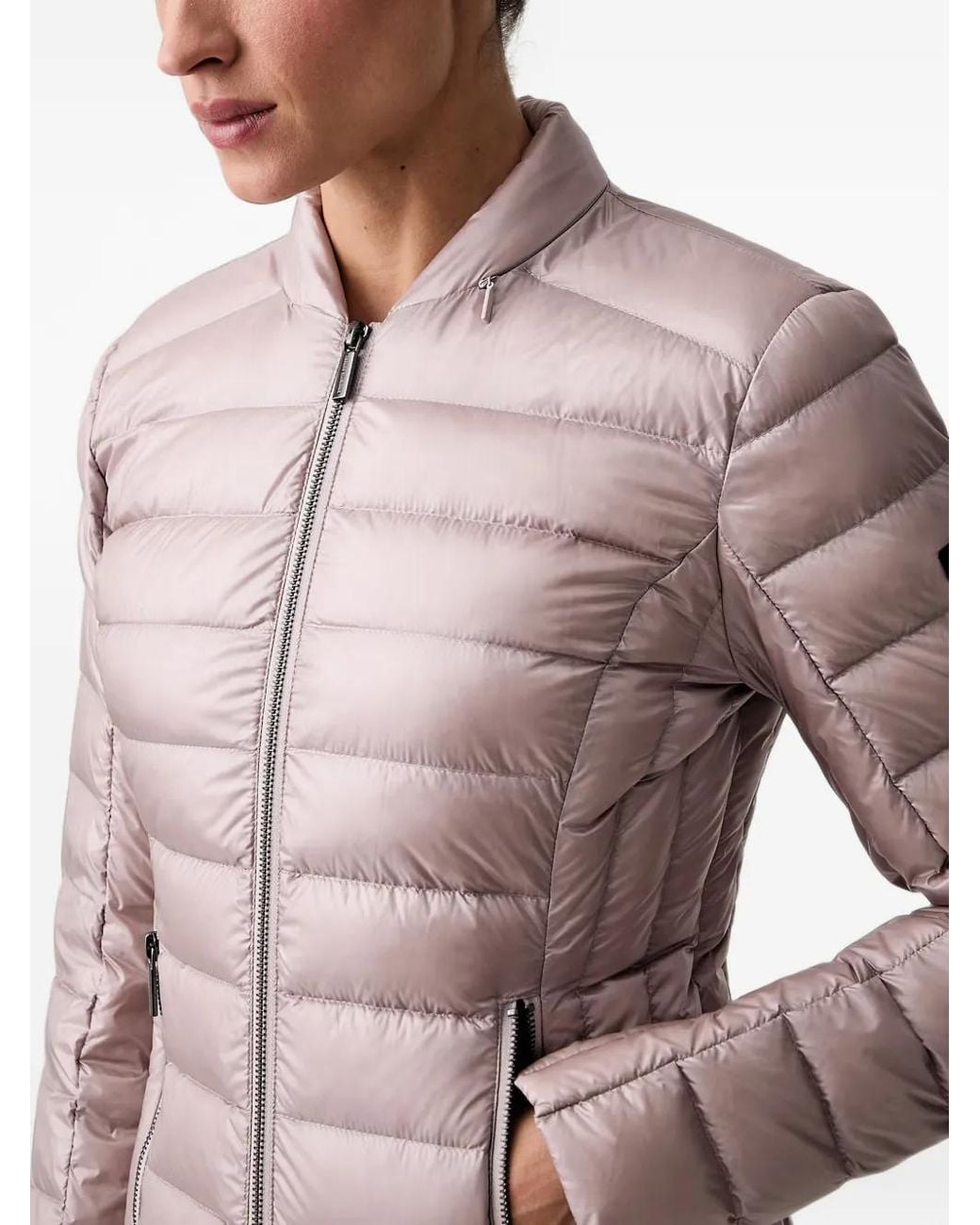 ARMANI EXCHANGE Pink Quilted Hooded Jacket