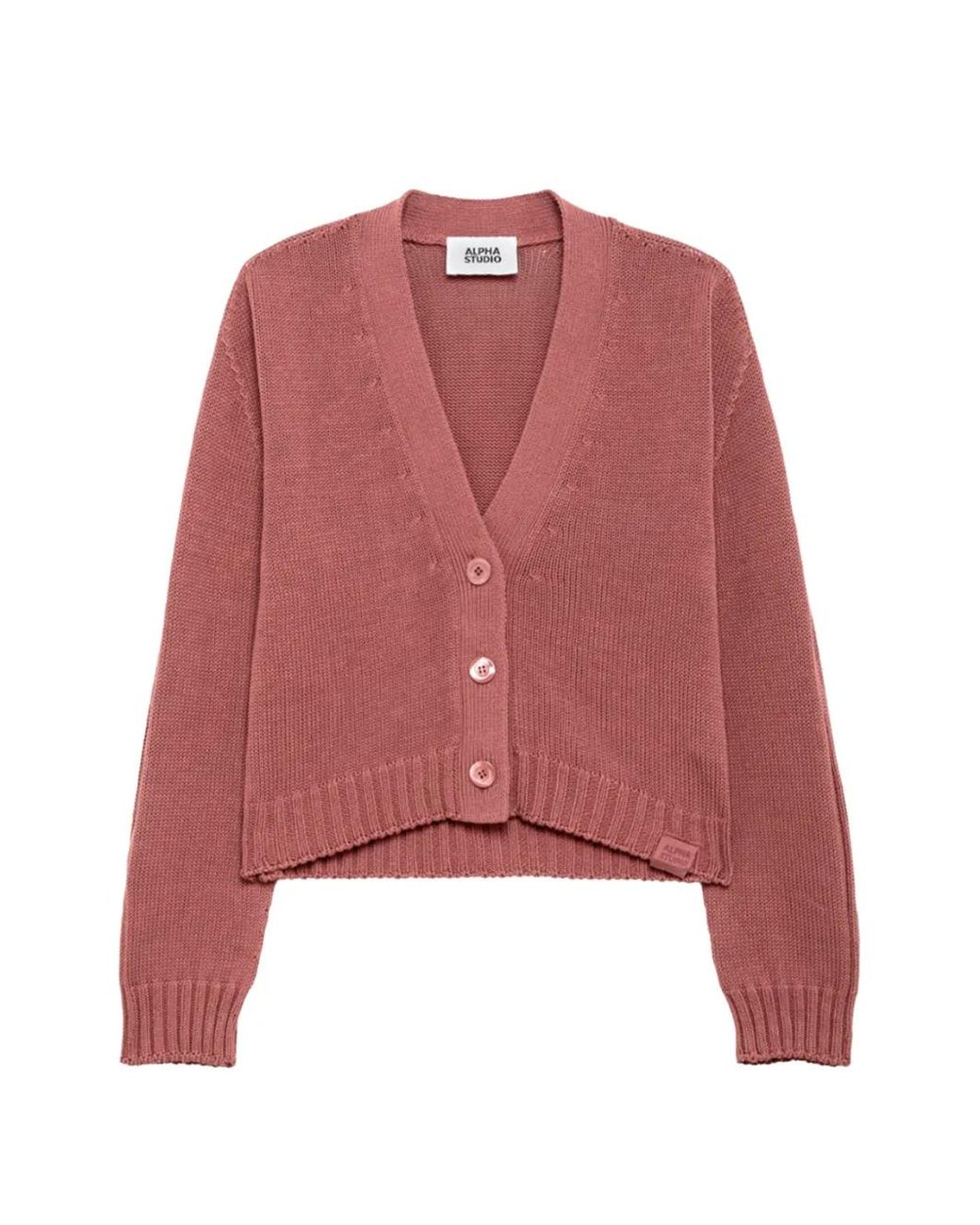 Alpha Studio Red Cardigan Boutonné À Col V