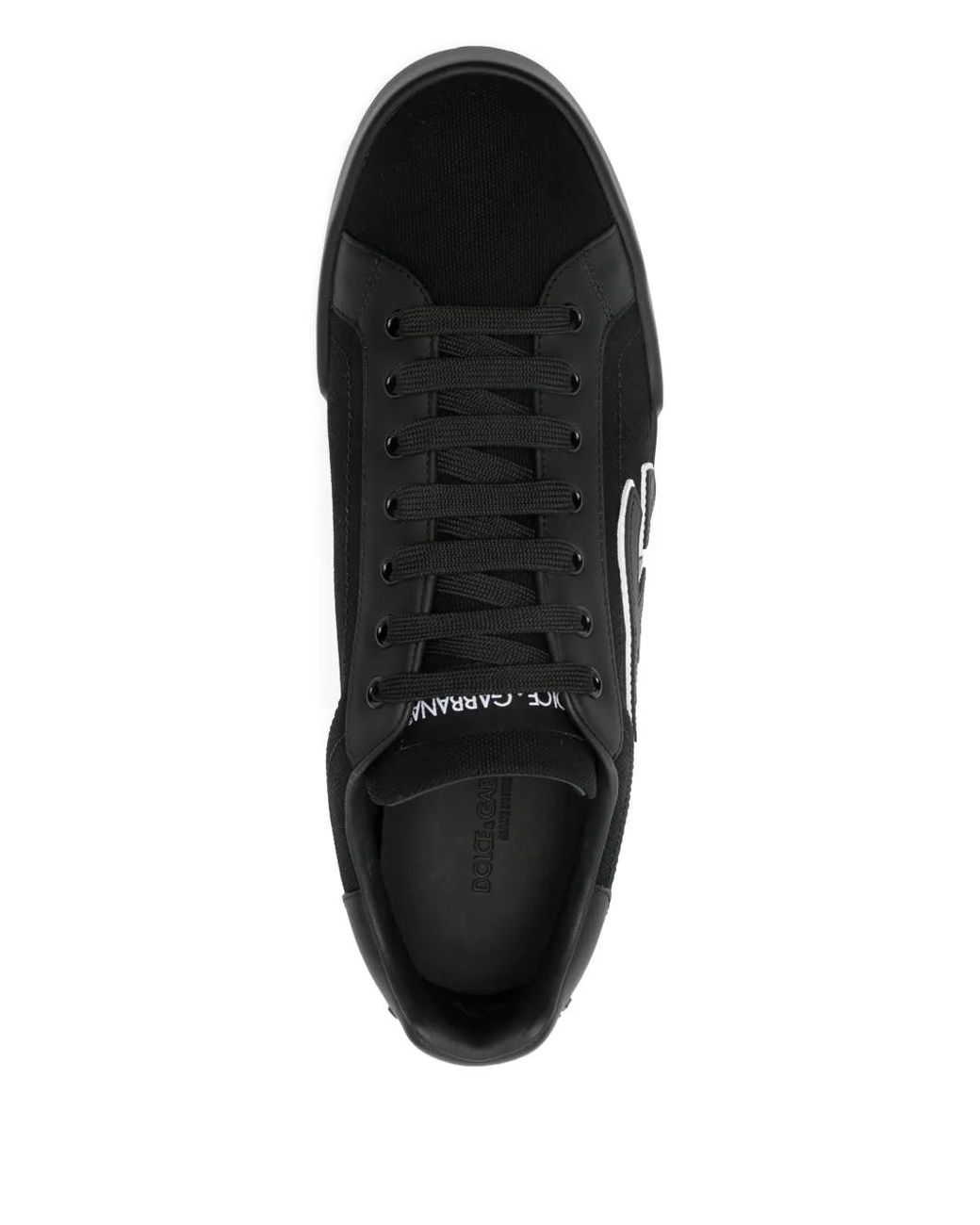 Dolce & Gabbana Black Logo-Plaque Low-Top Sneakers for men
