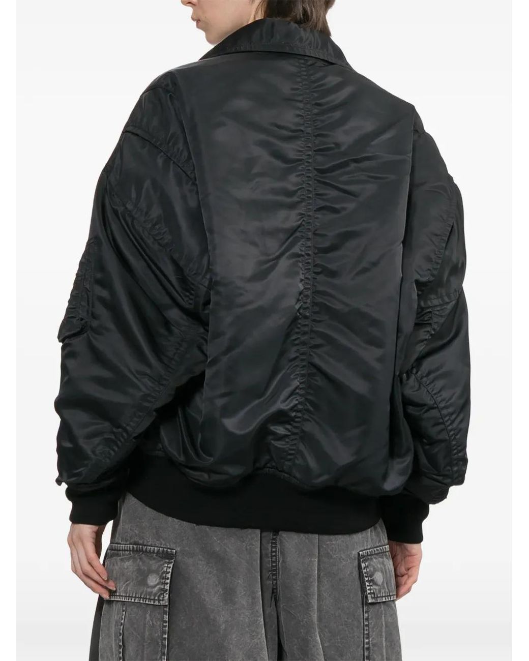Maison Mihara Yasuhiro Black Shifted Layer Flight Jacket