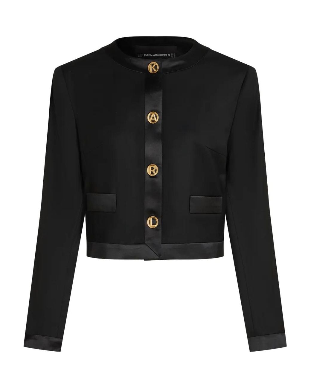 Karl Lagerfeld Black Button-Fastening Jacket