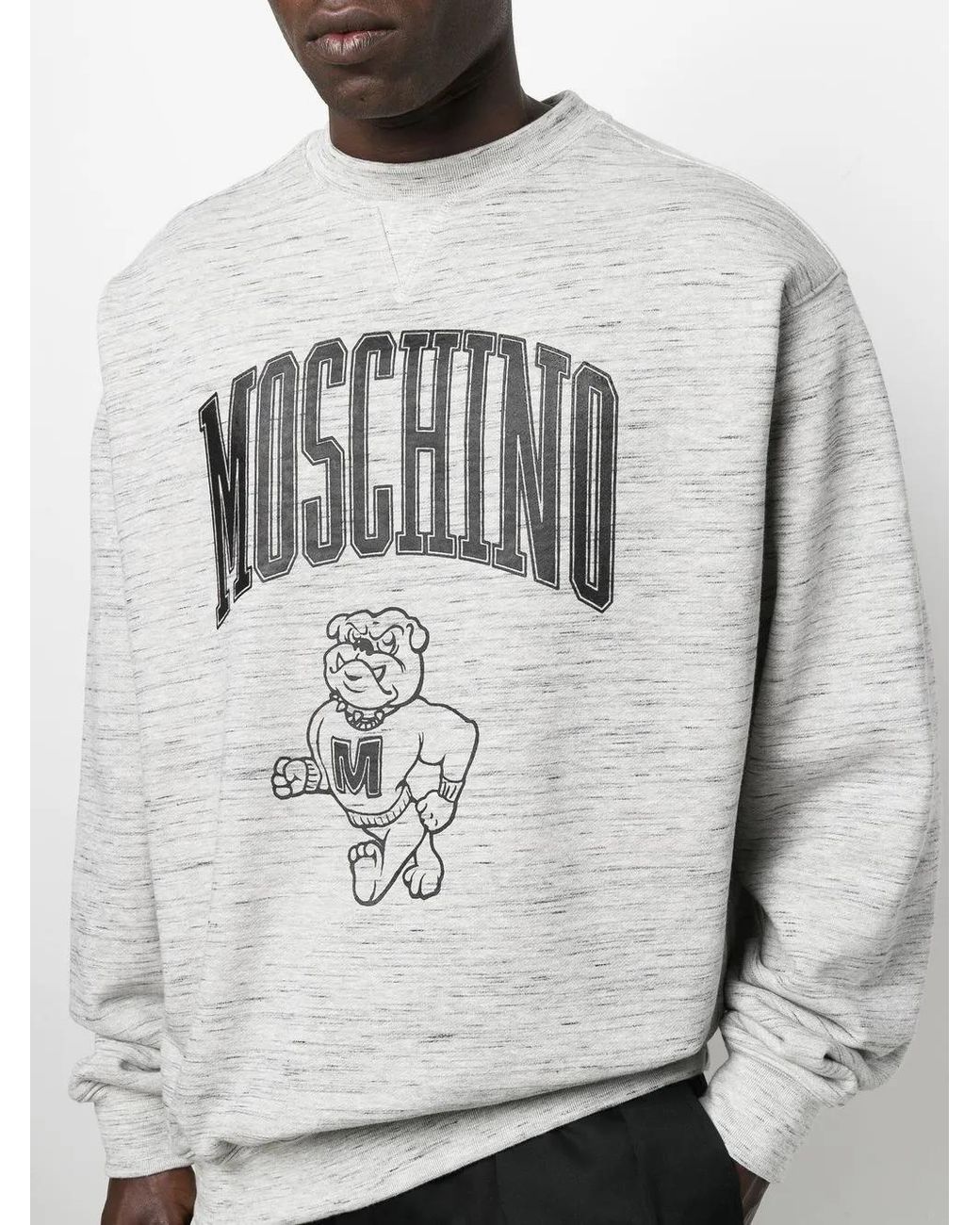 Moschino Gray Sweat À Encolure Ras Du Cou for men