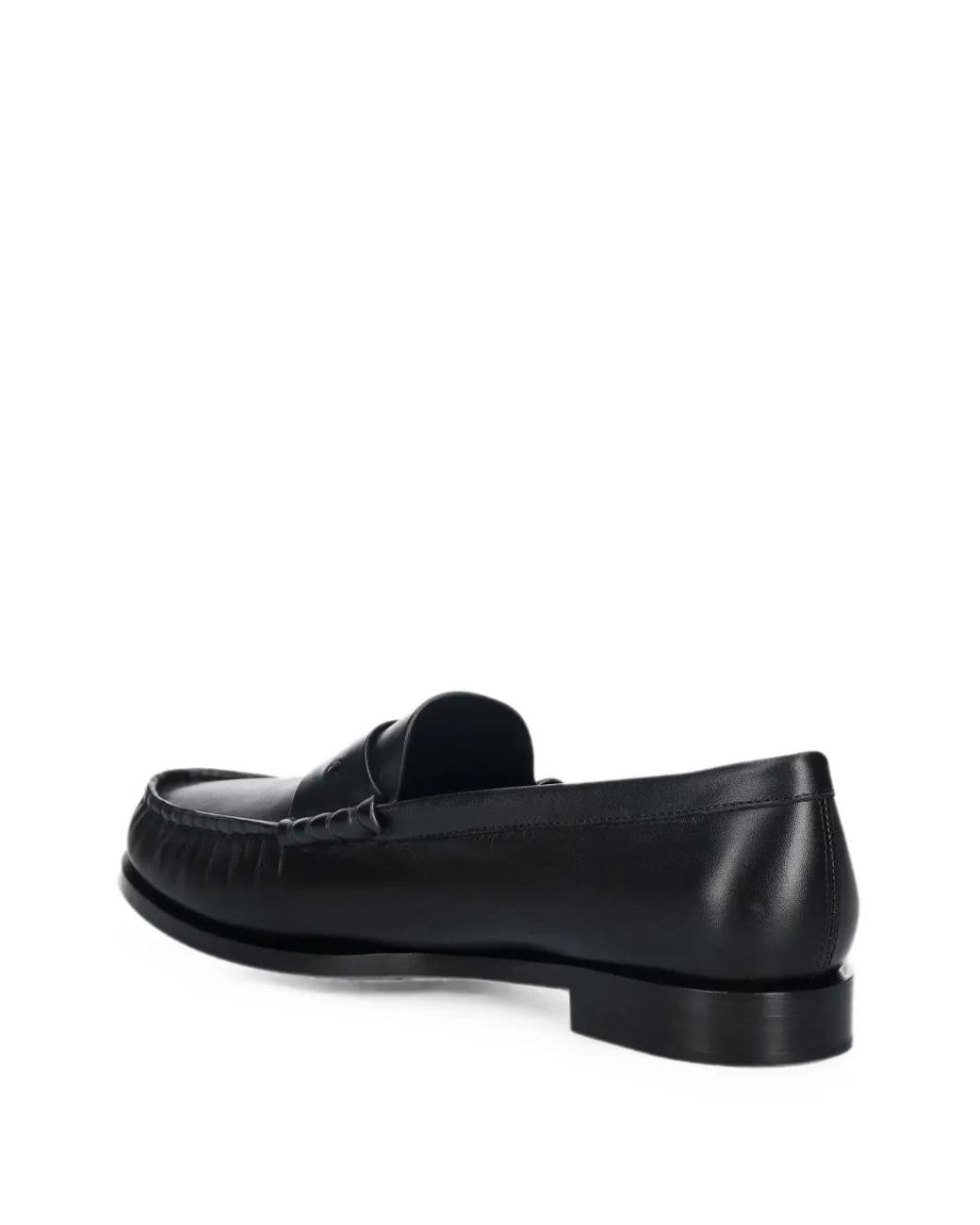 Max Mara Black Logo-Plaque Leather Loafers