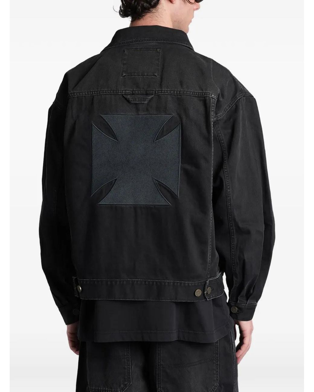 Vetements Black Zip-Up Denim Jacket for men