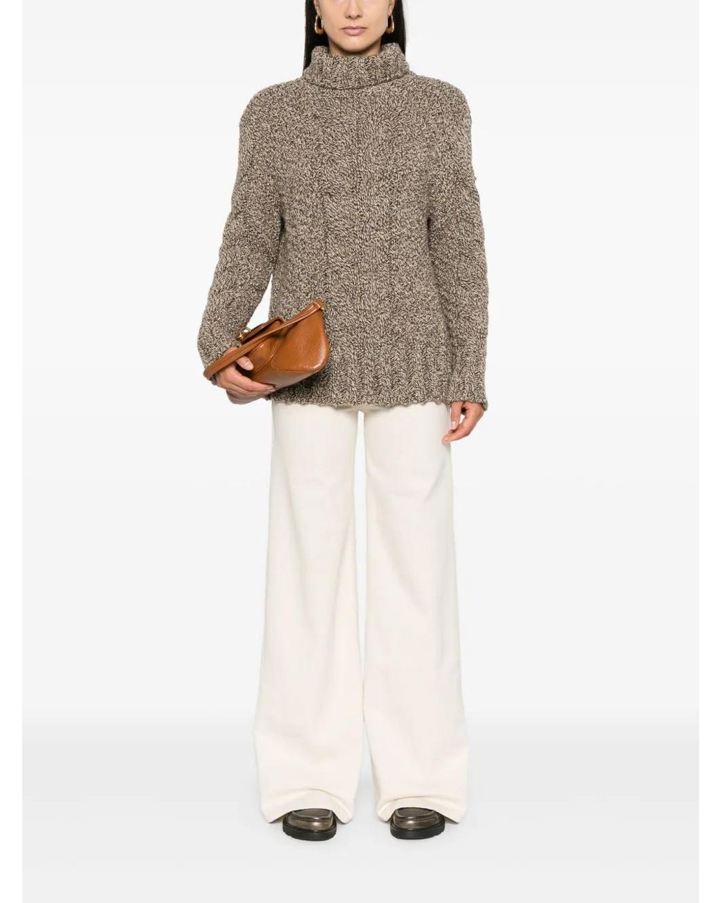Kiton Gray Marl-Knit Sweater