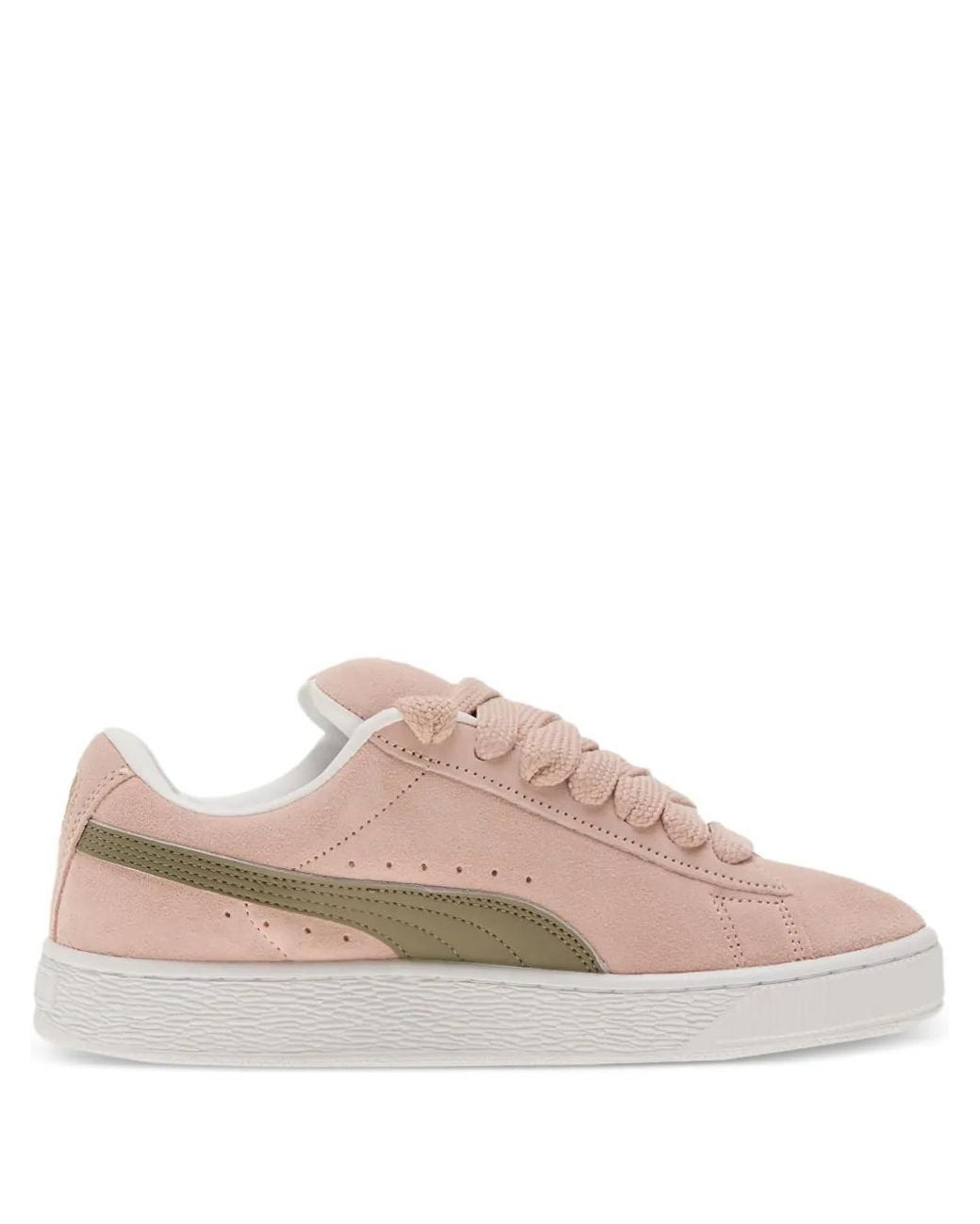 PUMA Pink Suede Lace-Up Sneakers for men