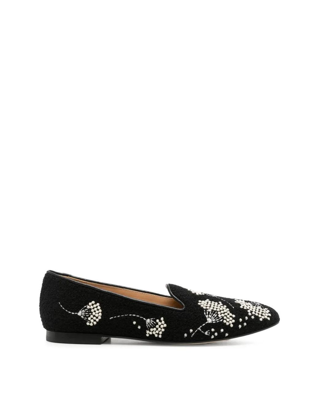 Arteana Black Alea Floral-Embroidered Loafers