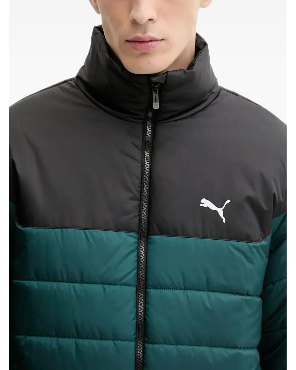 PUMA Green Quilted Panelled Jacket for men