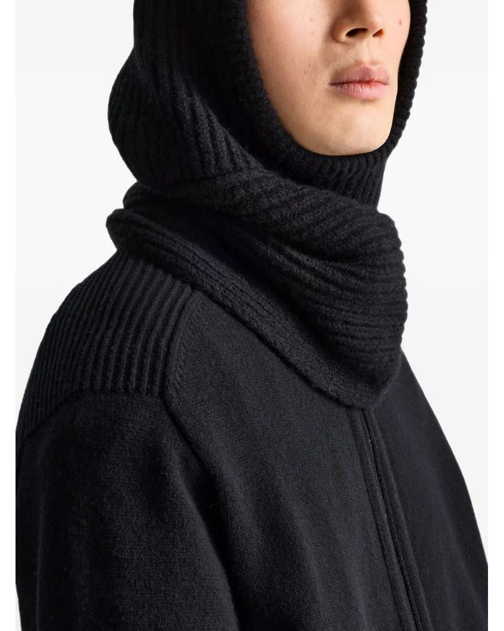 Parajumpers Black Vinica Logo-Patch Ribbed-Knit Balaclava for men