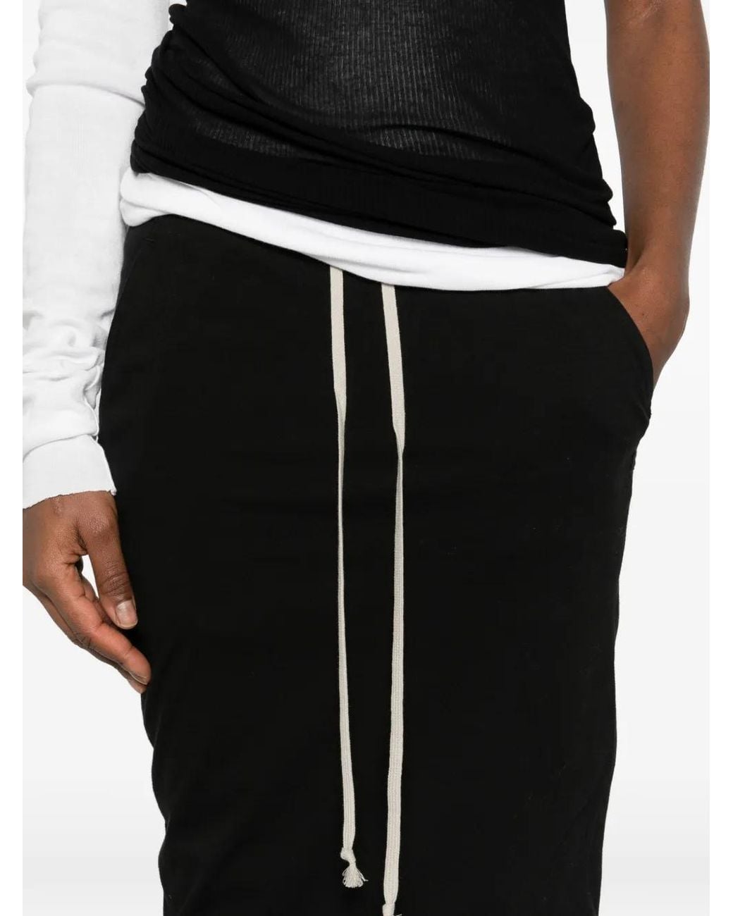 Rick Owens Black Jupe Pillar À Coupe Longue