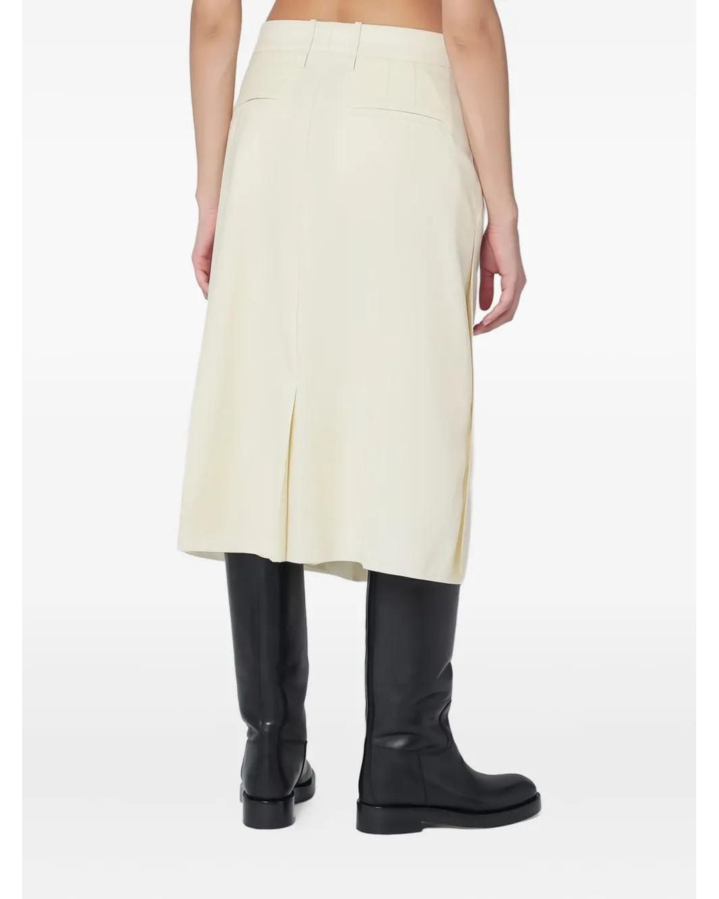 Jil Sander White Wool Skirt