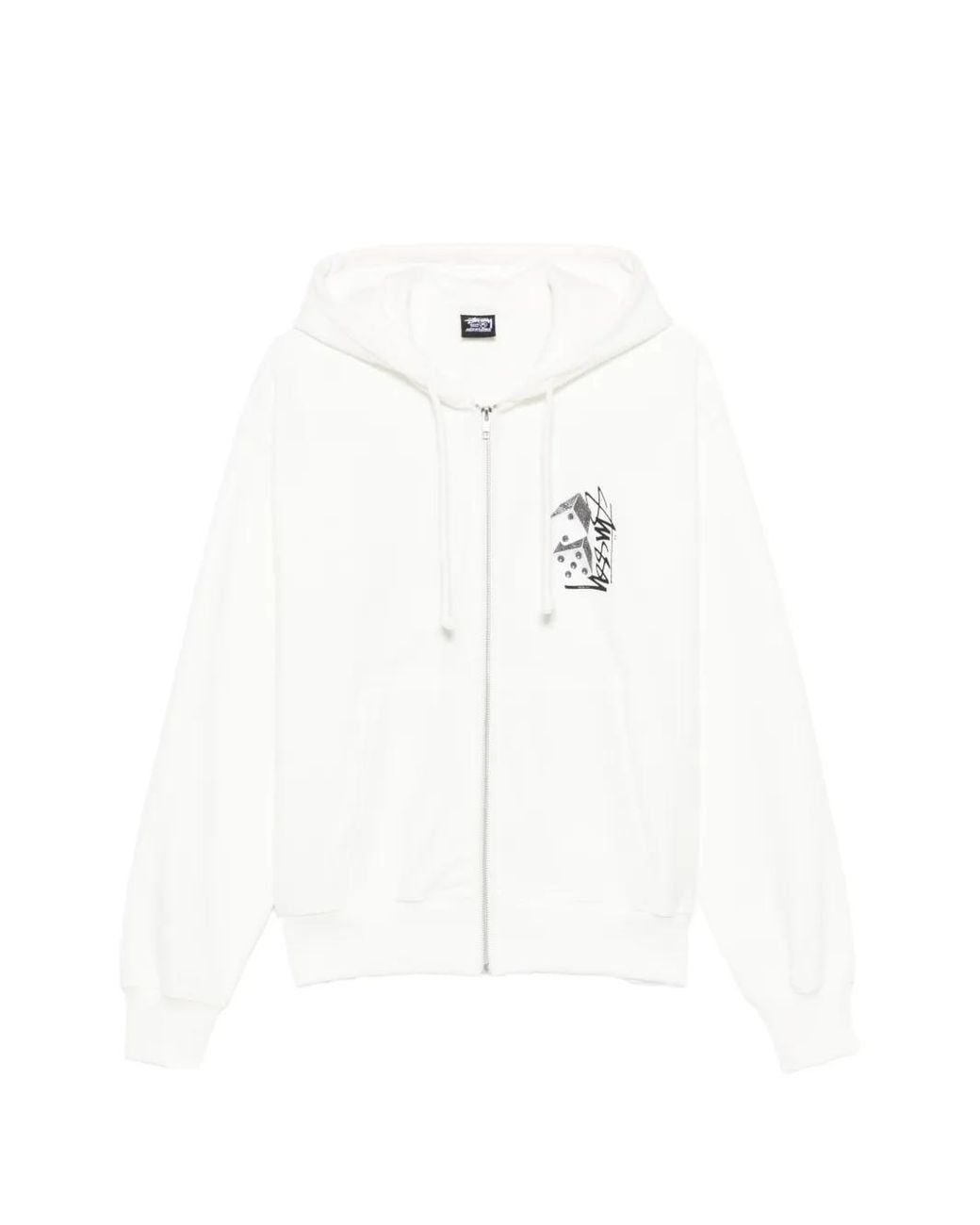Stussy White Zip-Up Hoodie for men