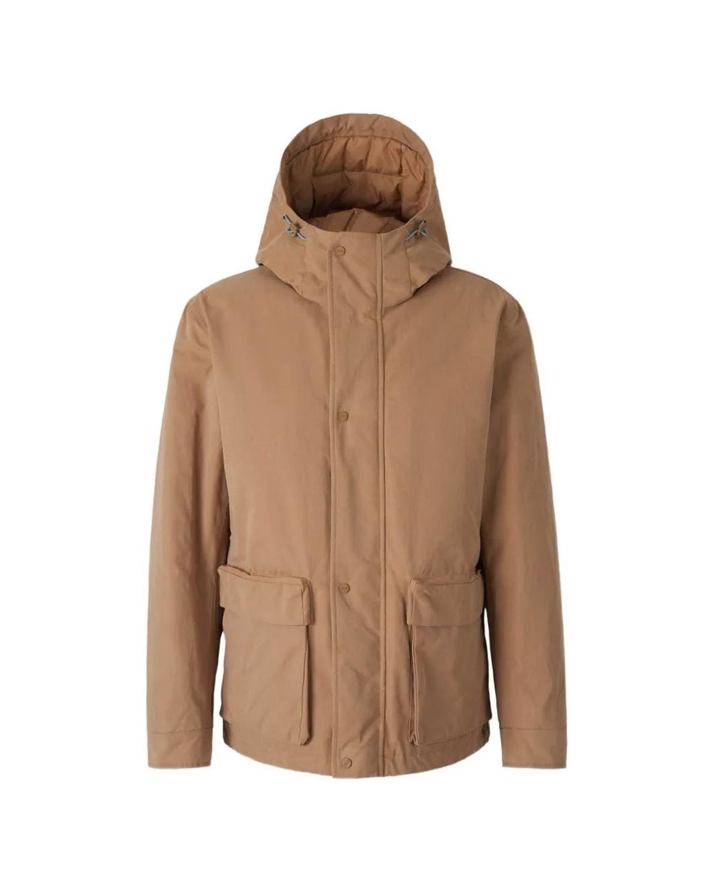 Herno Brown Hooded Flap-Pocket Padded Jacket for men