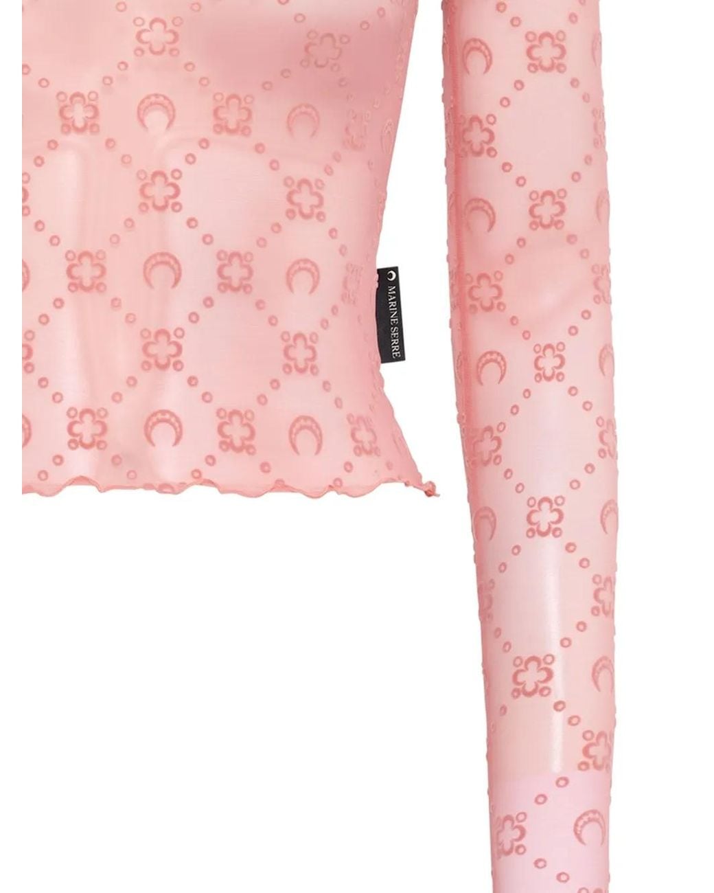 MARINE SERRE Pink Geometric-Pattern Top