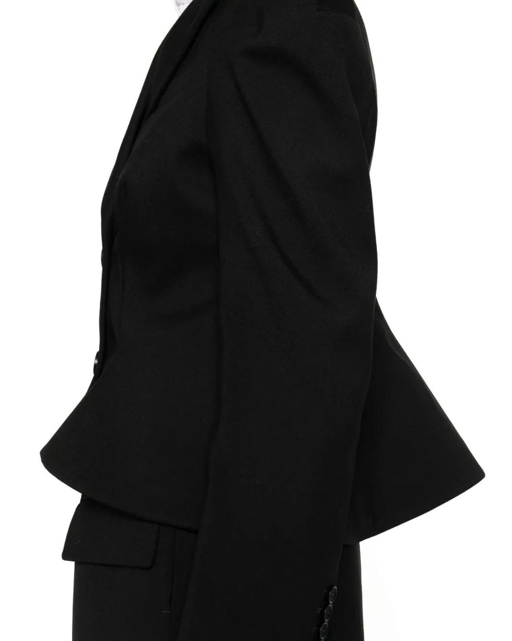 McQueen Black Puff-Sleeve Double-Breasted Jacket
